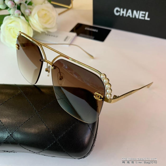 CHANEL香奈兒 8027 經典珍珠款 2019秋夏新款 大方框 糖果色 太陽鏡  lly1602